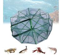 Chinchorro Plegable para Pesca, Multi Holes Auto-Foldable Fishing Bait Trap, The Magic Foldable Fishing Trap, Fishings Net for Minnow Fish Shrimp Crawfish Crab (10Holes)