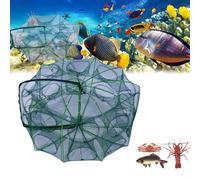 Chinchorro Plegable para Pesca, The Magic Foldable Fishing Trap, 6/8/10/12/16/20 Sides Foldable Fishing Nets, for Minnow Fish Shrimp Crawfish Crab Fishings (20 Holes)