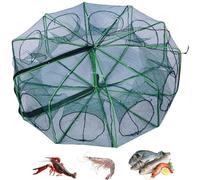 Chinchorro Plegable Para Pesca, the Magic Foldable Fishing Trap Net, Fishing Net for Minnow Fish Shrimp Crawfish Crab Outdoor Fishing (10 Holes)
