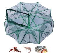 Chinchorro Plegable Para Pesca, the Magic Foldable Fishing Trap Net, Fishing Net for Minnow Fish Shrimp Crawfish Crab Outdoor Fishing (8 Holes)