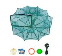 Chinchorro Plegable Para Pesca, The Magic Foldable Minnow Trap, Portable Fishing Trap, Auto-Foldable Strengthened Casting Net, for Minnow Fish Shrimp Crawfish Crab Fishing- (10 Holes)