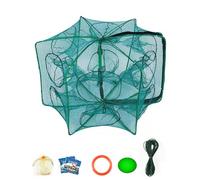 Chinchorro Plegable Para Pesca, The Magic Foldable Minnow Trap, Portable Fishing Trap, Auto-Foldable Strengthened Casting Net, for Minnow Fish Shrimp Crawfish Crab Fishing- (12 Holes)