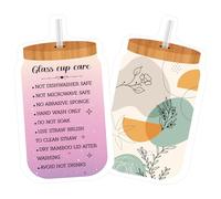 Chinco 200 Pieces Cup Care Cards Tumbler Cup Care Instruction Cards 3.5 x 2 Inch Packaging Customer Direction synopsis for Tumbler, Mug Small Online Shop Package Insert(Stylish Style)