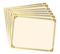 Chinco Certificate Paper Gold Foil Metallic Border Blank Award Certificate for Recognition Appreciation, Laser and Inkjet Printer Compatible, 11 x 8.5 Inches (50 Pieces)