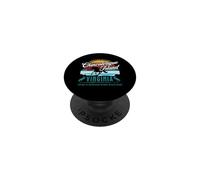 Chincoteague Island Virginia Wild Ponies Retro Sun Souvenir PopSockets Adhesive PopGrip
