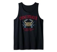 Chincoteague Virginia Blue Crab Since 1671 Arched Red Tank Top