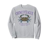 Chincoteague Virginia Blue Crab Since 1671 Purple Letters Sweatshirt