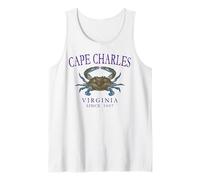 Chincoteague Virginia Blue Crab Since 1671 Purple Letters Tank Top