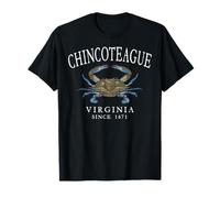 Chincoteague Virginia Blue Crab Since 1671 White Letters T-Shirt
