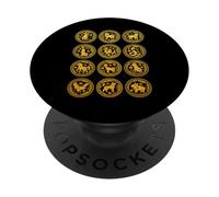 Chinese 12 Animals Zodiac Signs Happy Lunar New Year Chinese PopSockets Adhesive PopGrip
