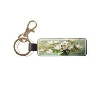 Chinese Aesthetics Magnolia Flowers Car Keychain Universal Key Fob Keychain Ideal Leather Key Chain Holder For Men & Women