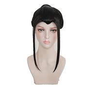 Chinese Ancient Costume Short Black Ponytail Wig Cosplay Men Women Synthetic Hair Wigs For Halloween Party With Beauty Tip
