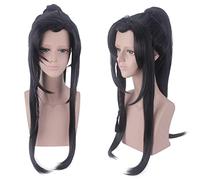 Chinese Ancient Straight Long Black Wig Cosplay Costume Party Play Wigs With Ponytail OneSize 531