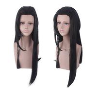 Chinese Ancient Straight Long Black Wig Cosplay Costume Party Play Wigs With Ponytail OneSize 533