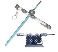 Chinese Ancient Style Sword Letter Opener with Display Stand, Oriental Envelope Slitter, Retro Desk Decor & Gift for Asian Culture Enthusiasts & Collectors