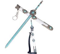 Chinese Ancient Style Sword Letter Opener with Display Stand, Oriental Envelope Slitter, Retro Desk Decor & Gift for Asian Culture Enthusiasts & Collectors