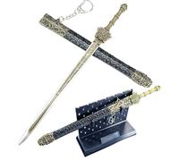 Chinese Ancient Style Wangquan Sword Letter Opener with Display Stand, Envelope Slitter, Vintage Desk Decor Gift for Sword Culture Enthusiasts & Collectors