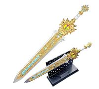 Chinese Ancient Style Xuanyuan Sword Letter Opener with Display Stand, Envelope Slitter, Vintage Desk Decor Gift for Sword Culture Enthusiasts & Collectors