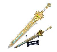 Chinese Ancient Style Xuanyuan Sword Letter Opener with Display Stand, Envelope Slitter, Vintage Desk Decor Gift for Sword Culture Enthusiasts & Collectors