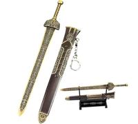 Chinese Ancient Style Xuanyuan Sword Letter Opener with Display Stand, Oriental Envelope Slitter, Retro Desk Decor & Gift for Asian Culture Enthusiasts & Collectors