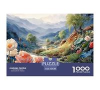 Chinese Ancient Surreal 1000 Piece Sturdy Cardboard Jigsaw Puzzles Wildflower Stream Vibrant Imagery Creative Game Puzzles For Adults And Kids 52x38cm/1000pcs