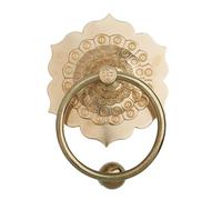 Chinese Antique Brass Door Knocker, Solid Wood Door Handle with Pull Ring, Retro Hardware Door Hardware & Locks(20cm,Brass)