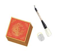 Chinese Antithetical Couplet Set with Water Writing Cloth Brush Pen Washing Bucket for Antithetical Couplet Writing Chinese Calligraphy Set