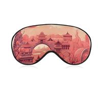 Chinese Architectural Patterns Eye Mask, Side Sleeping Mask Light Blindfold Sleeping Mask Nose Pad and Elastic Band for Children Women and Men