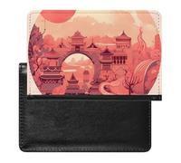Chinese Architectural Patterns Passport Cover Protector Rfid Blocking Passport Holder Id Card Holder Secure Travel Wallet Organizer for Passport Tickets Credit Cards, style, One Size