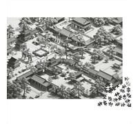 Chinese Architecture Jigsaw Puzzle 1000 Pieces Recycled Material Ancient Garden Puzzles for boy & girl Ages 6 Years Up Educational Game Challenge Parent Child Toy 38x26cm/1000pcs