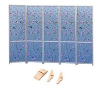 Chinese Art Dressing Room Divider 3 4 5 6 7 8 Panel, Freestanding Partition Screen for Office/Hallway/Entryway/Retail Store, 6ft Home Privacy Separators Wall(Style-1,5 Panel)