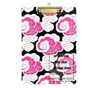 Chinese Auspicious Cloud Pattern White Hot Pink Customize Plastic Clip Boards Waterproof for Nursing Student Trade Quest Size 9 x 12