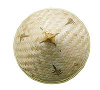 Chinese Bamboo Hat Oriental Asian Coolie Hat Vietnamese Farmer Hat Japanese Weave Straw Hat for Traveling Fishing Gardening