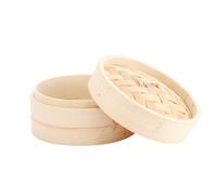 Chinese Bamboo Steamer with Lid, 10/15/20cm Small Bamboo Steamer Basket, Dumplings Steamer Basket, Chinese Steamer for Vegetable Seafood(15cm)