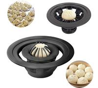 Chinese Baozi Maker Machine,Quick Made Pastry Pie Steam Bun Mold, Homemade Buns Making Accessories Kitchen Gadgets,Bao Buns Maker Machine for Home Kitchen Beginner (Black)