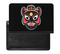 Chinese Beijing Opera Facial Mask Oriental Passport Holder Cover Wallet Travel Leather Passport Case for Women Men