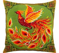 Chinese Bird. Needlepoint Kit w/Printed Tapestry Canvas (40 × 40 cm) - Needlepoint Cushion Kit for Creative Home Décor - Needlework Kit for Adult Beginners