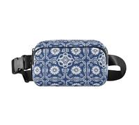 Chinese Blue and White Porcelain Style Stylish Crossbody Bag Waist Packs for Men Women Small Sling Chest Bag with Adjustable Strap for Cycling Hiking Gym, Chinese blue and white porcelain style, One