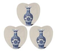 Chinese Blue Porcelain Vase Car Air Freshener, 3 Pcs Love form Hanging Air Freshener Cards, Long Lasting Fragrance Scented Cards for Car, Home, Office Gray-style
