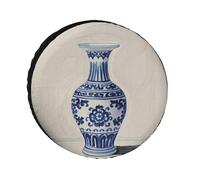 Chinese Blue Porcelain Vase Replacement Cover, 28 Inch Oxford Wheel Protector Travel Accessories Waterproof Dustproof Tire Covers for RV Jeep SUV