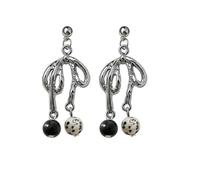 Chinese Bowknot Earrings With Round Beads Korean Fashion Long Bow Drop Earrings Hollow Ribbon Bow Ear Jewelry Bowknot
