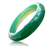 Chinese Bracelet, Green Jade Bracelet, Natural 5A Agate Transparent Female Jade Bracelet Crystal Green Chalcedony Jade Bracelet,64mm