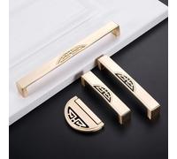 Chinese Brass Brushed Gold Kitchen Cabinet Furniture Handles with Screws 50/96/128/192mm Closet Dressers Wardrobe Pull Door Knob(128mm)