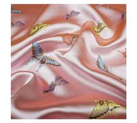 Chinese brocade dress fabric,Floral fabric, Light Pink Background Beautiful Unique Exquisite Colorful Flower Butterfly Pattern Soft Cheongsam Sewing Crafts Cloth 115X100cm