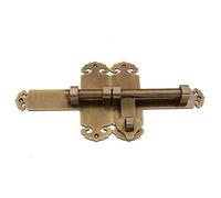 Chinese Bronze Antique Lock Security Solid Brass Sliding Double Door Bolt Wood Garden Gate Door Latch 32CM Length Antique Sliding Gate Locks(White Simple Starry Sky9)