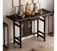 Chinese Buddhist Altar Table Temple Altar Table Bamboo Buddhist Offering Niche Guanyin God of Wealth Shrine Cabinet Offering Rack for Home Decor(120x30x80cm)