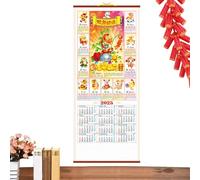 Chinese Calendar 2025 Scroll, Wall Calendar For Lunar Year Of The Snake, Zo-diac Snake Chinese Hanging Scroll Calendar, Home Decoration Weekly Planner Scheduler