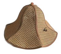 Chinese Cap Floppy Straw Hat Large Brim Sun Hat Women Summer Beach Cap Big Foldable Fedora Hats, Brown, One Size