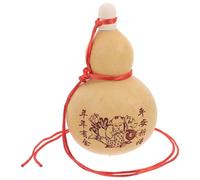 Chinese Carved Gourd Wine Pot with Stopper, Vintage Decorative Bottle | Beige Gourd Material, Engraved Classic Patterns, Tabletop Stability, for Beverages, Medicinal Liquor and Decor