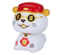 Chinese Cat Figurine | Solar Powered Chinese Cat Statue - Cat Figurine with Vivid Expression for Bedroom, , Car, Sal